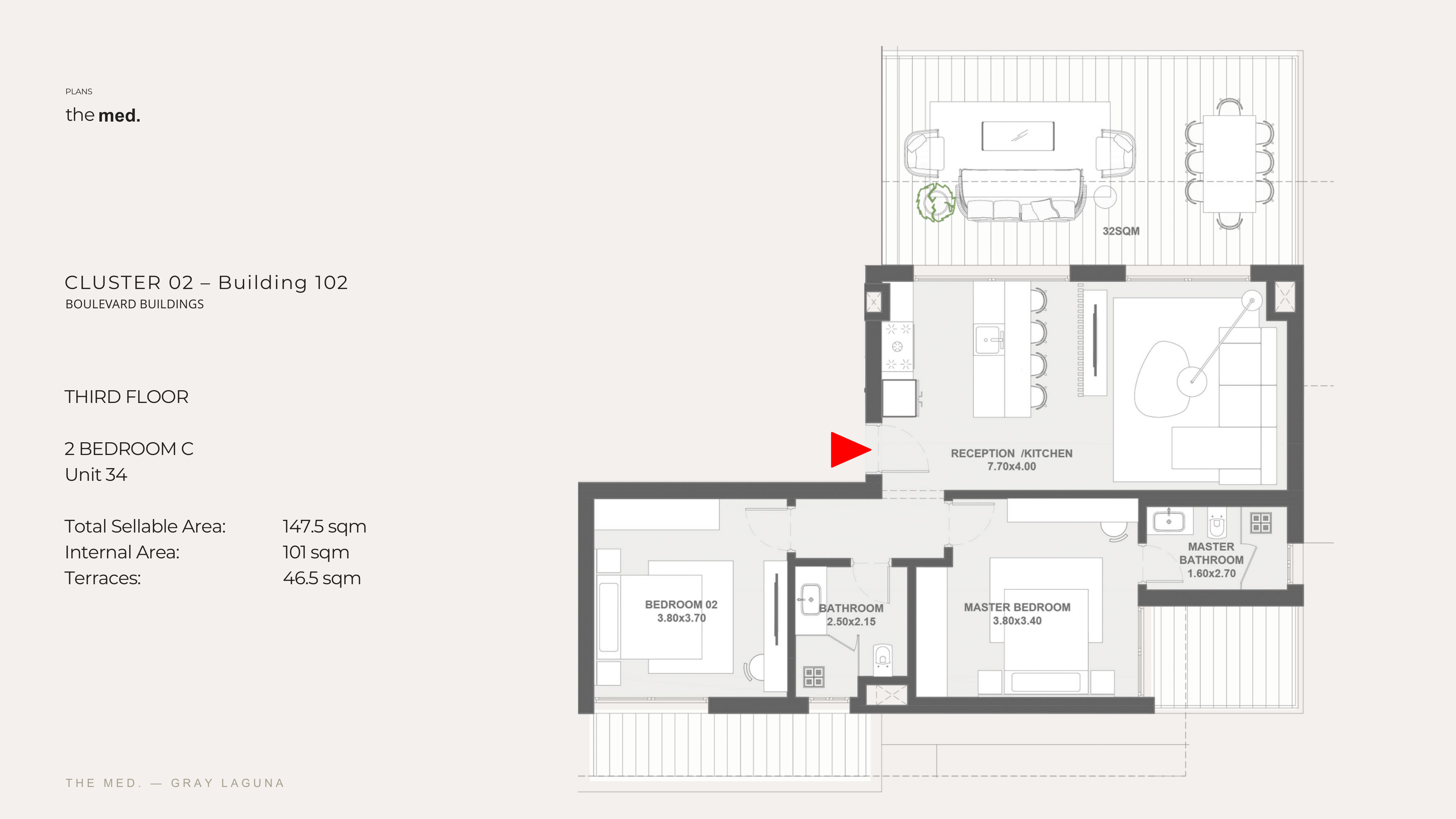 Floor plan for chalet at The Med