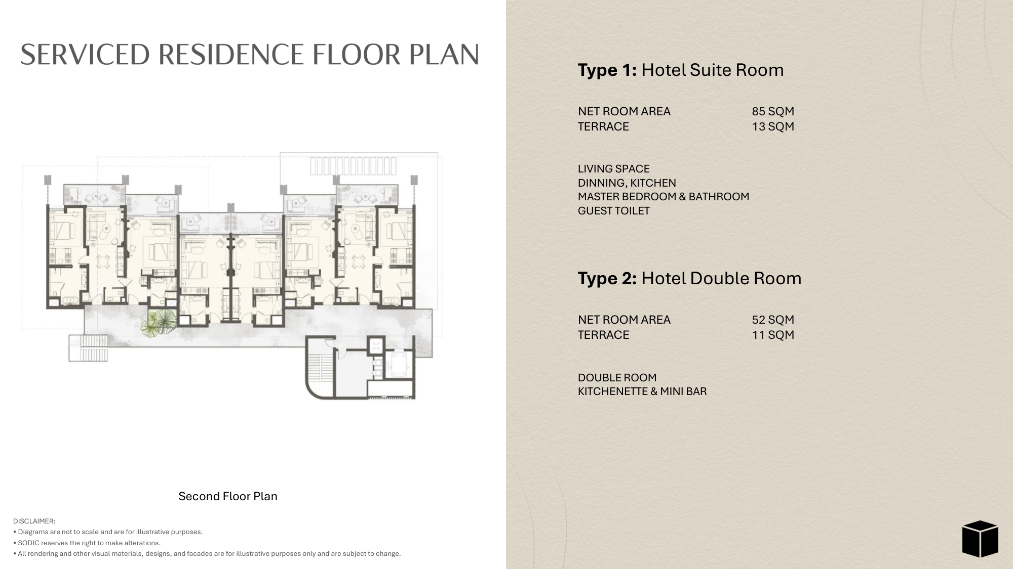Floor plan for studio at Ogami Ras El Hekma