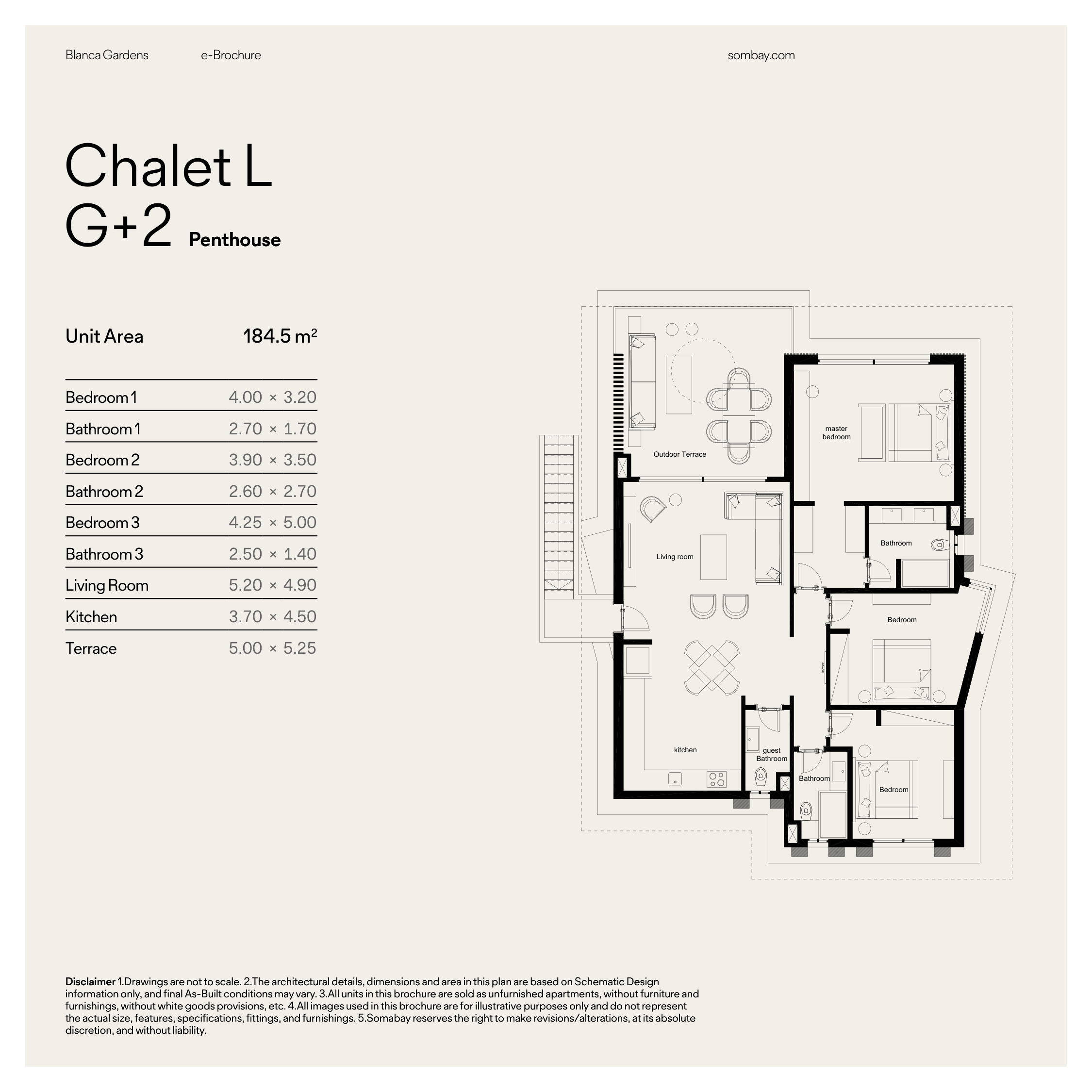 Floor plan for chalet at Blanca Gardens