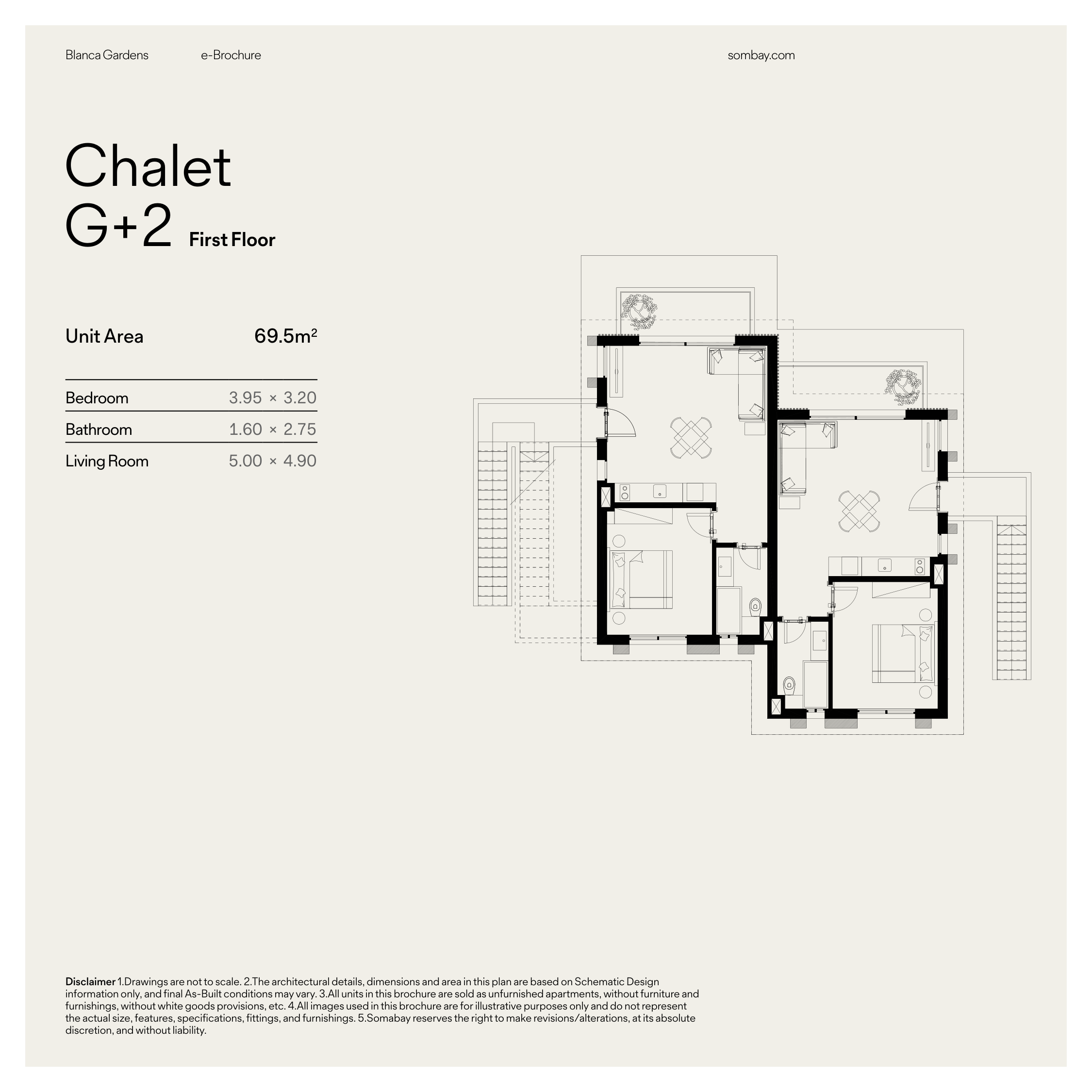 Floor plan for chalet at Blanca Gardens