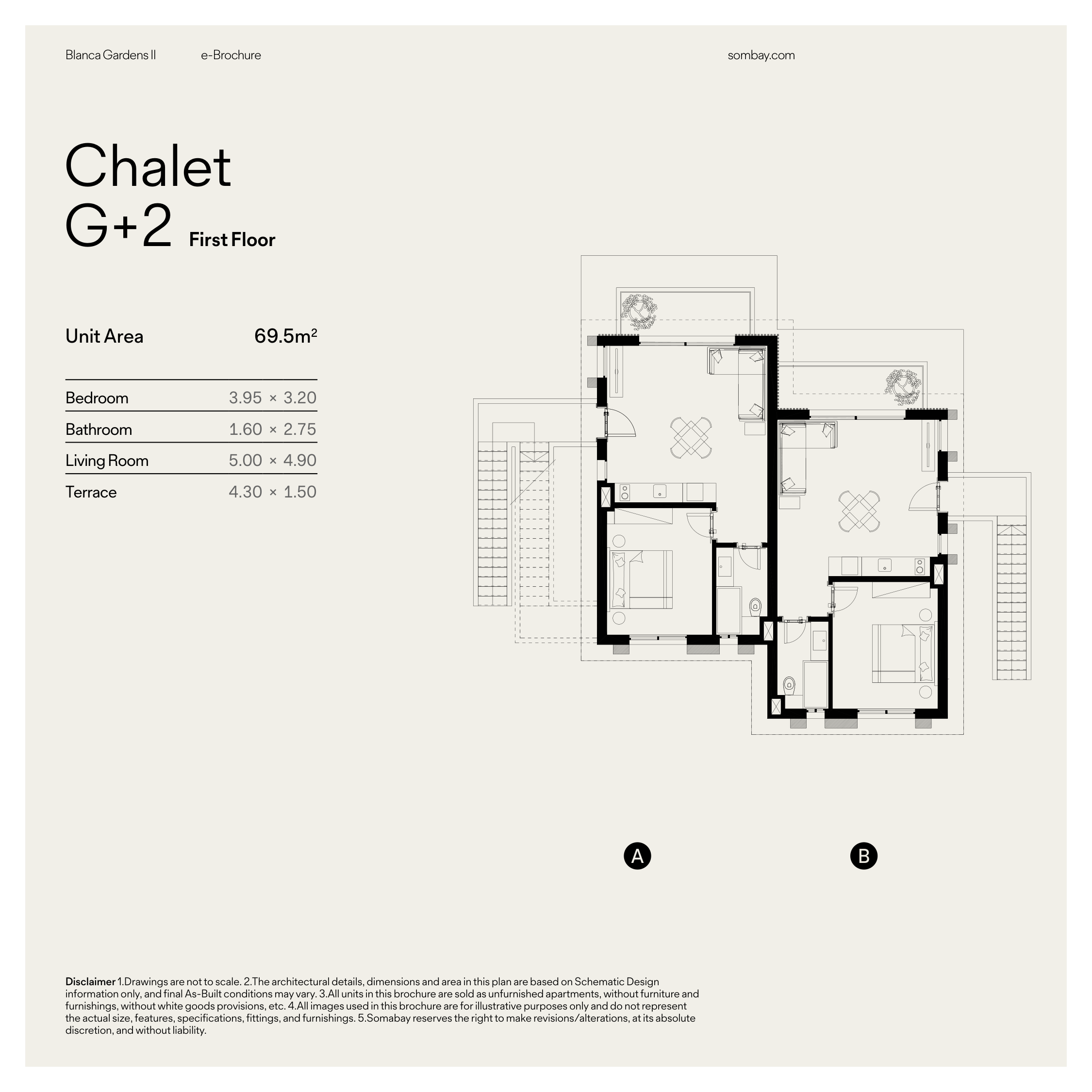 Floor plan for chalet at Blanca Gardens 2
