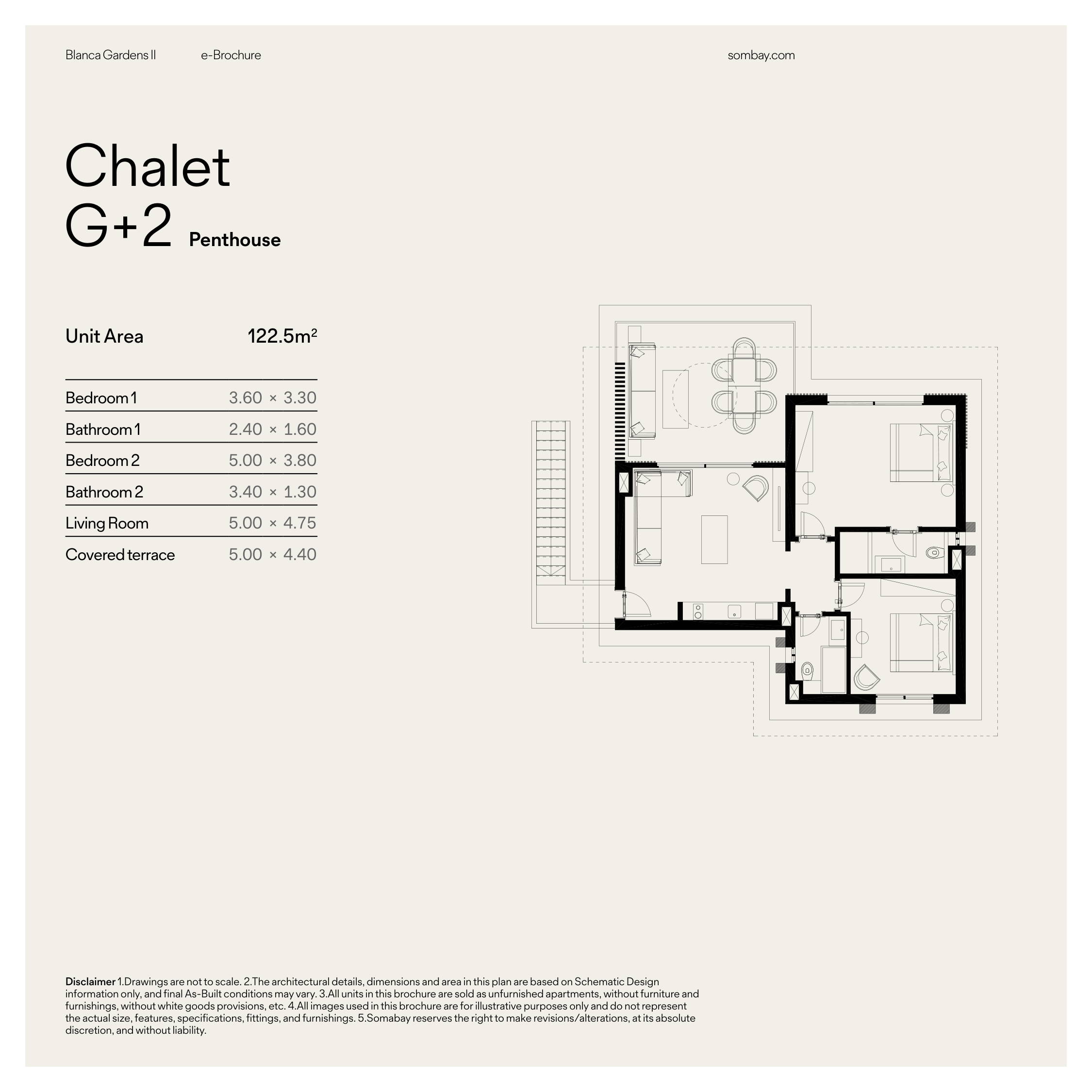 Floor plan for chalet at Blanca Gardens 2