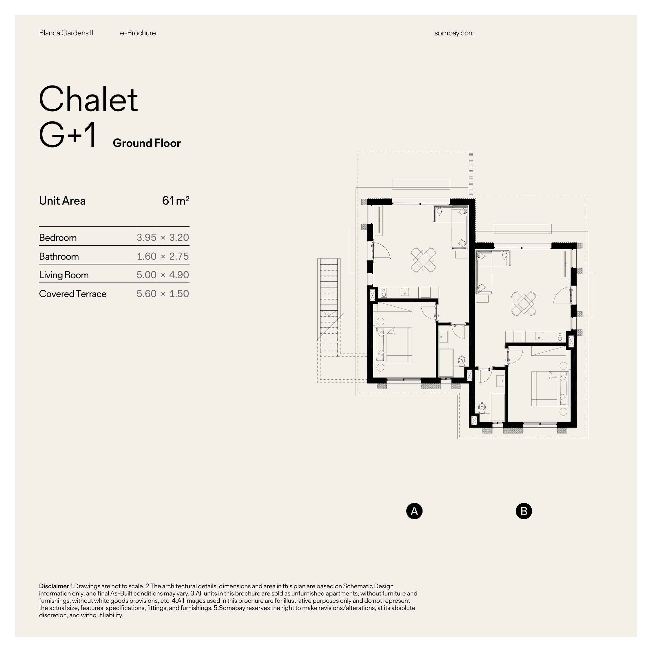 Floor plan for chalet at Blanca Gardens 2
