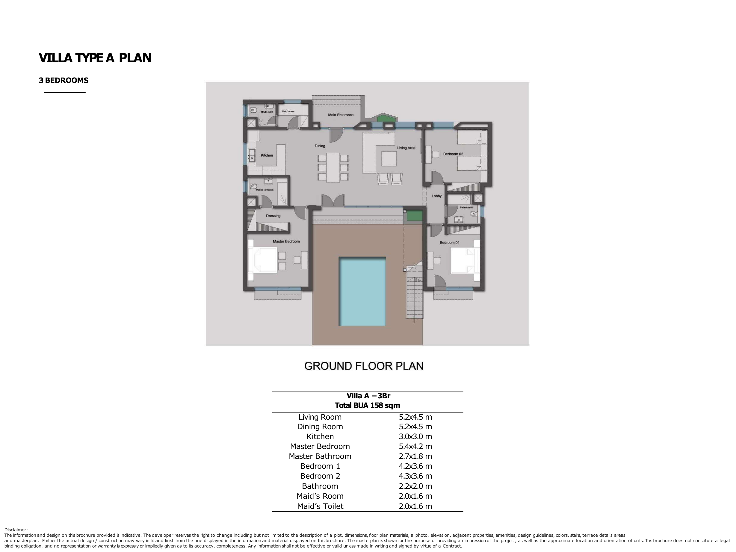 Floor plan for villa at Greens Baywest Valley