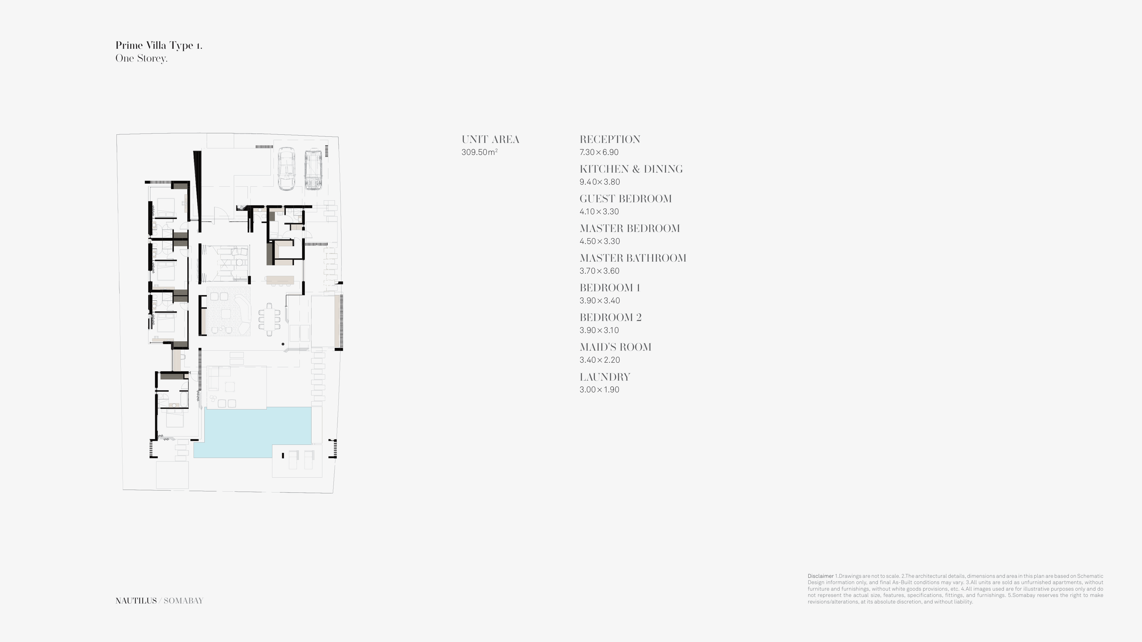 Floor plan for villa at Nautilus