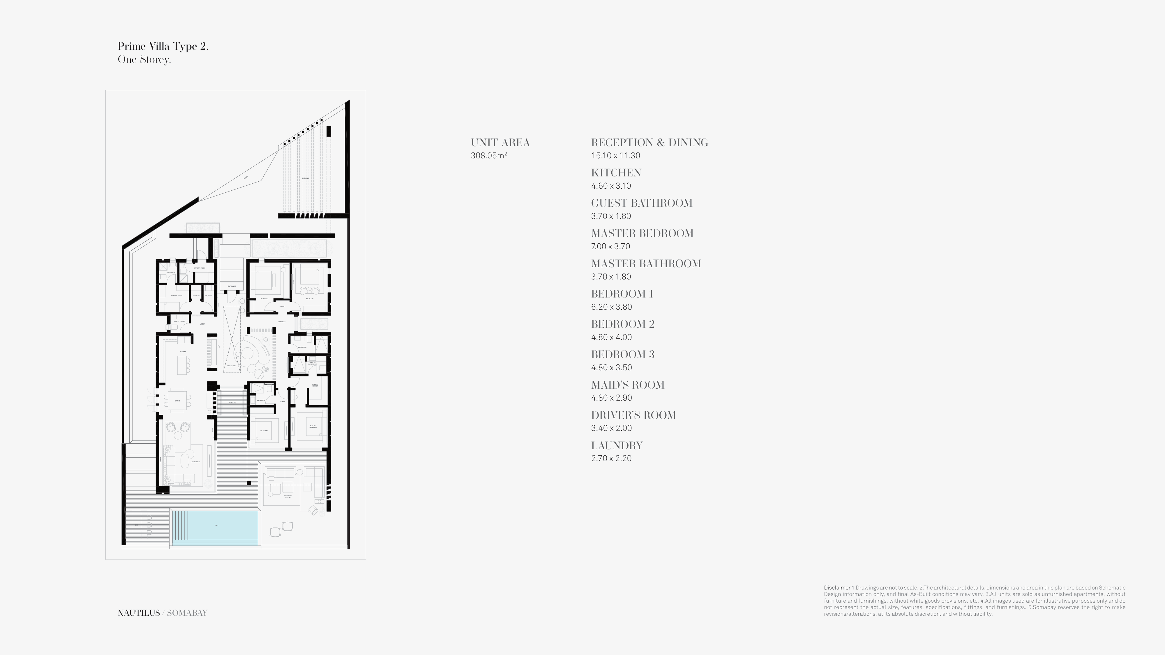 Floor plan for villa at Nautilus
