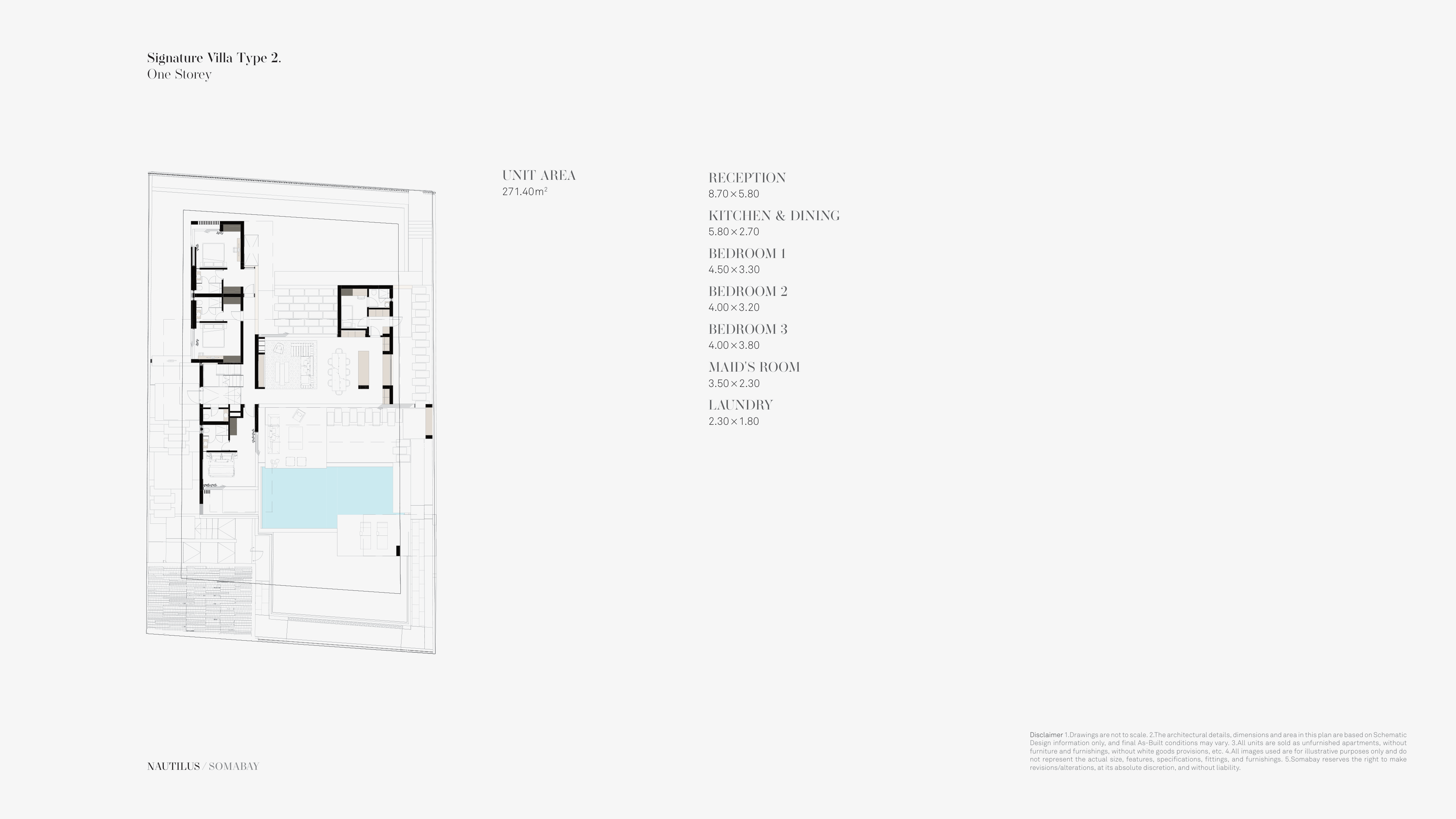 Floor plan for villa at Nautilus