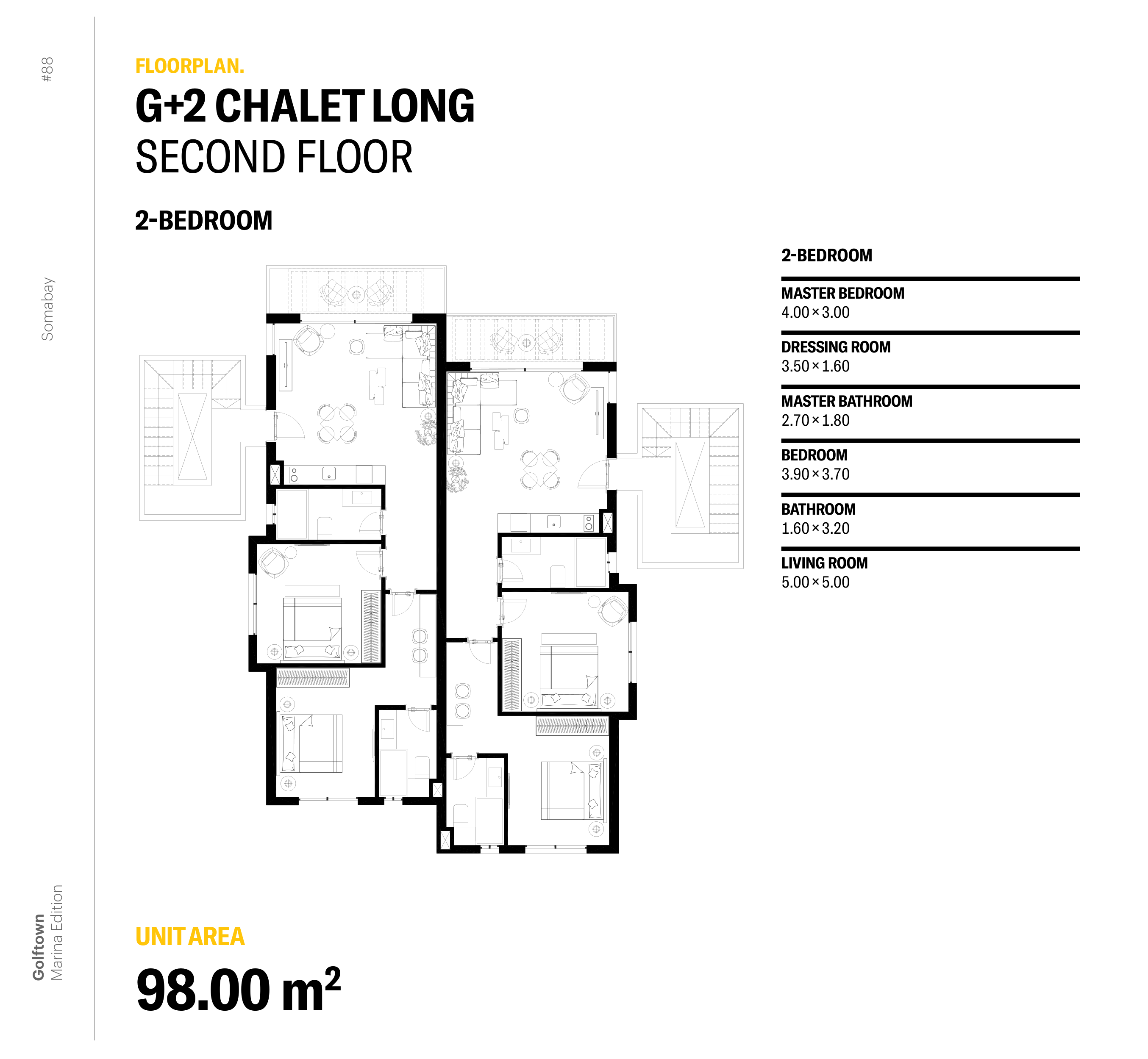 Floor plan for chalet at Soma Bay Golf Town - Marina Edition