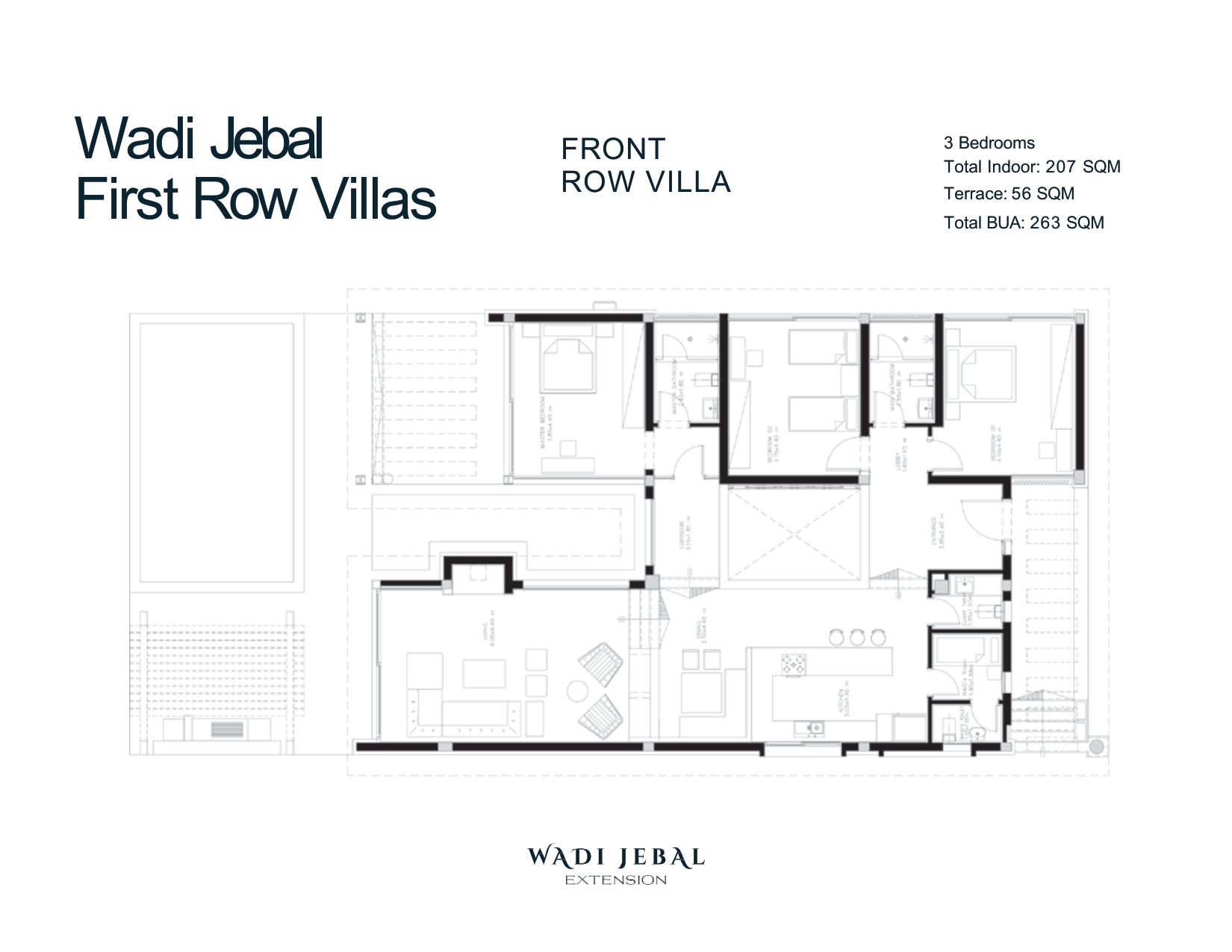 Floor plan for villa at Wadi Jebal Extension