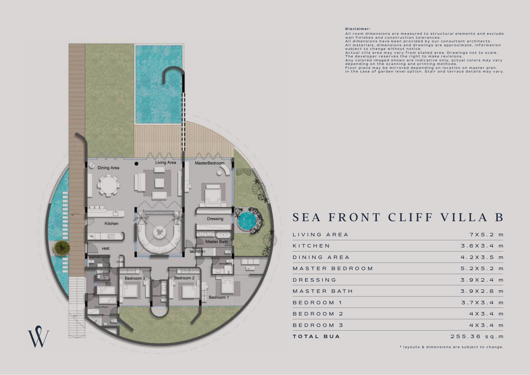 Floor plan for villa at Wadi Soma
