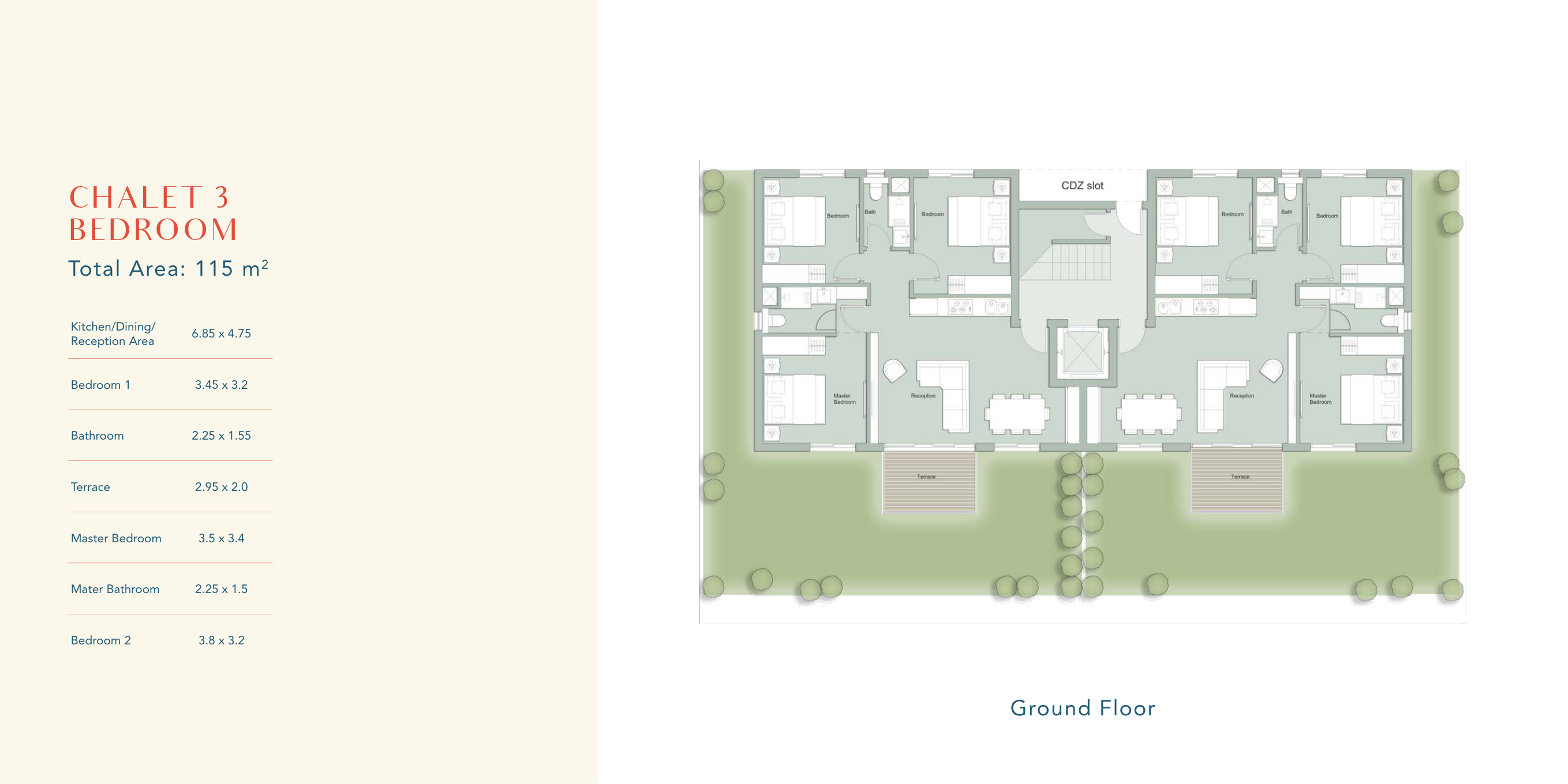Floor plan for chalet at Elva - Il Monte Galala