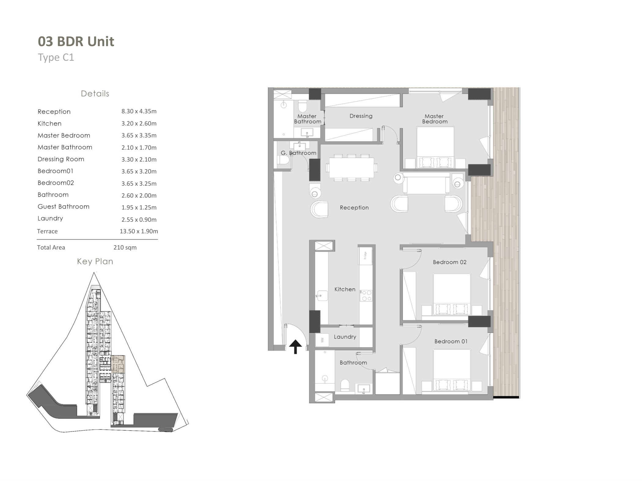 Floor plan for apartment at Il Monte Galala