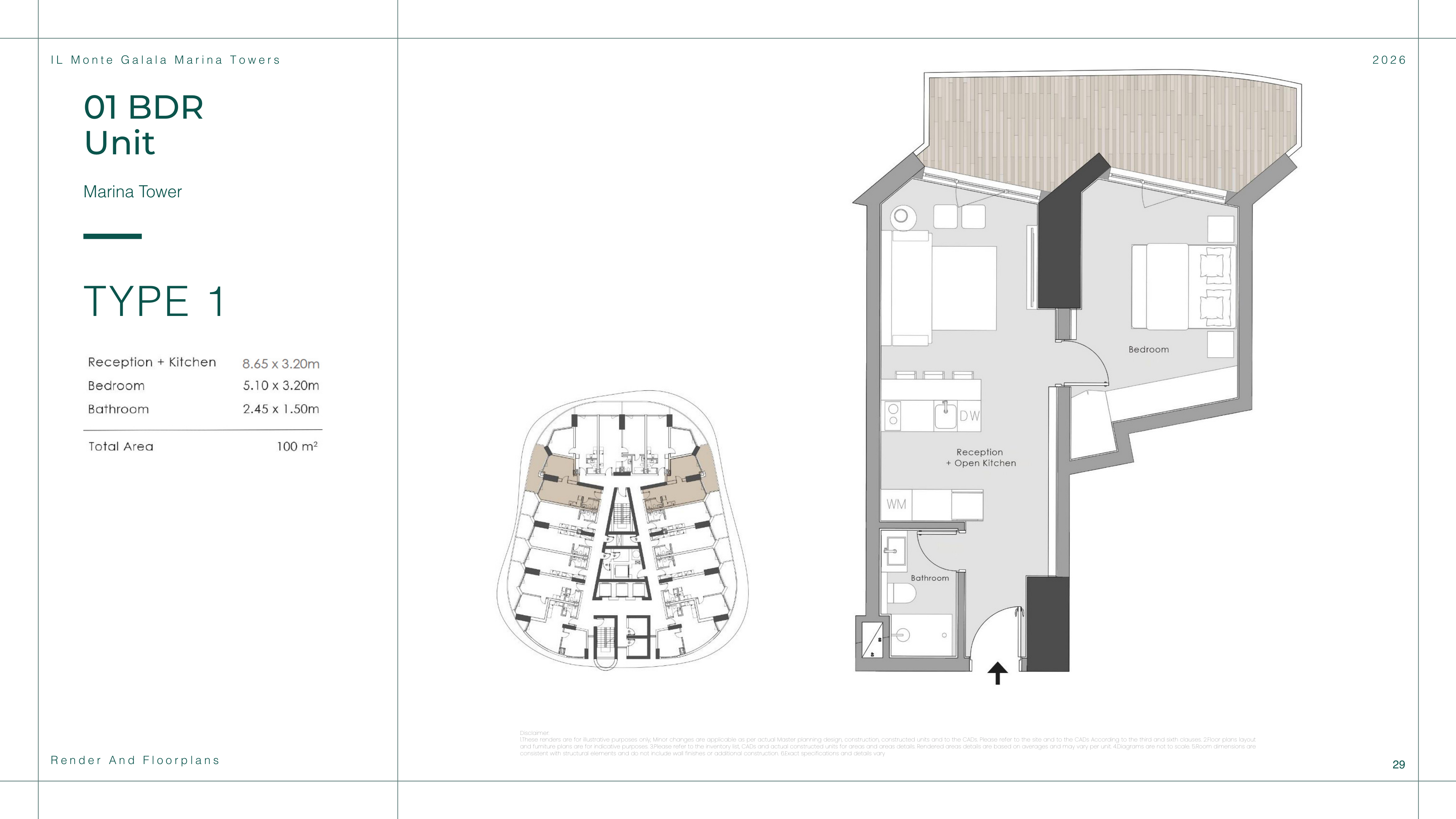 Floor plan for apartment at Il Monte Galala