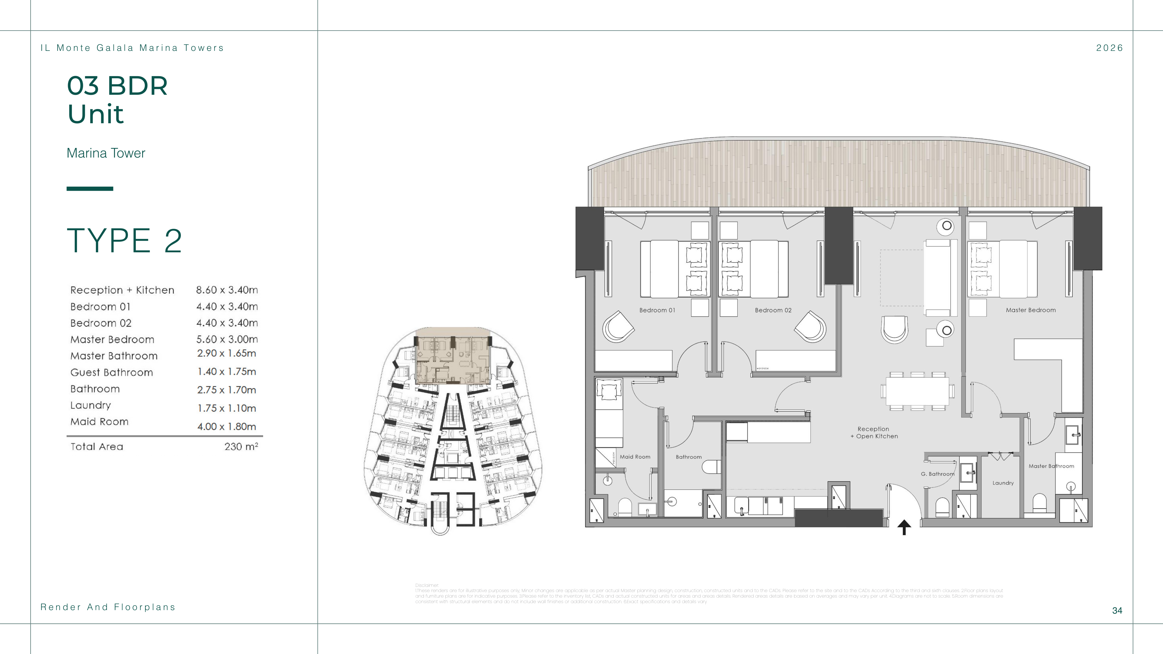 Floor plan for apartment at Il Monte Galala