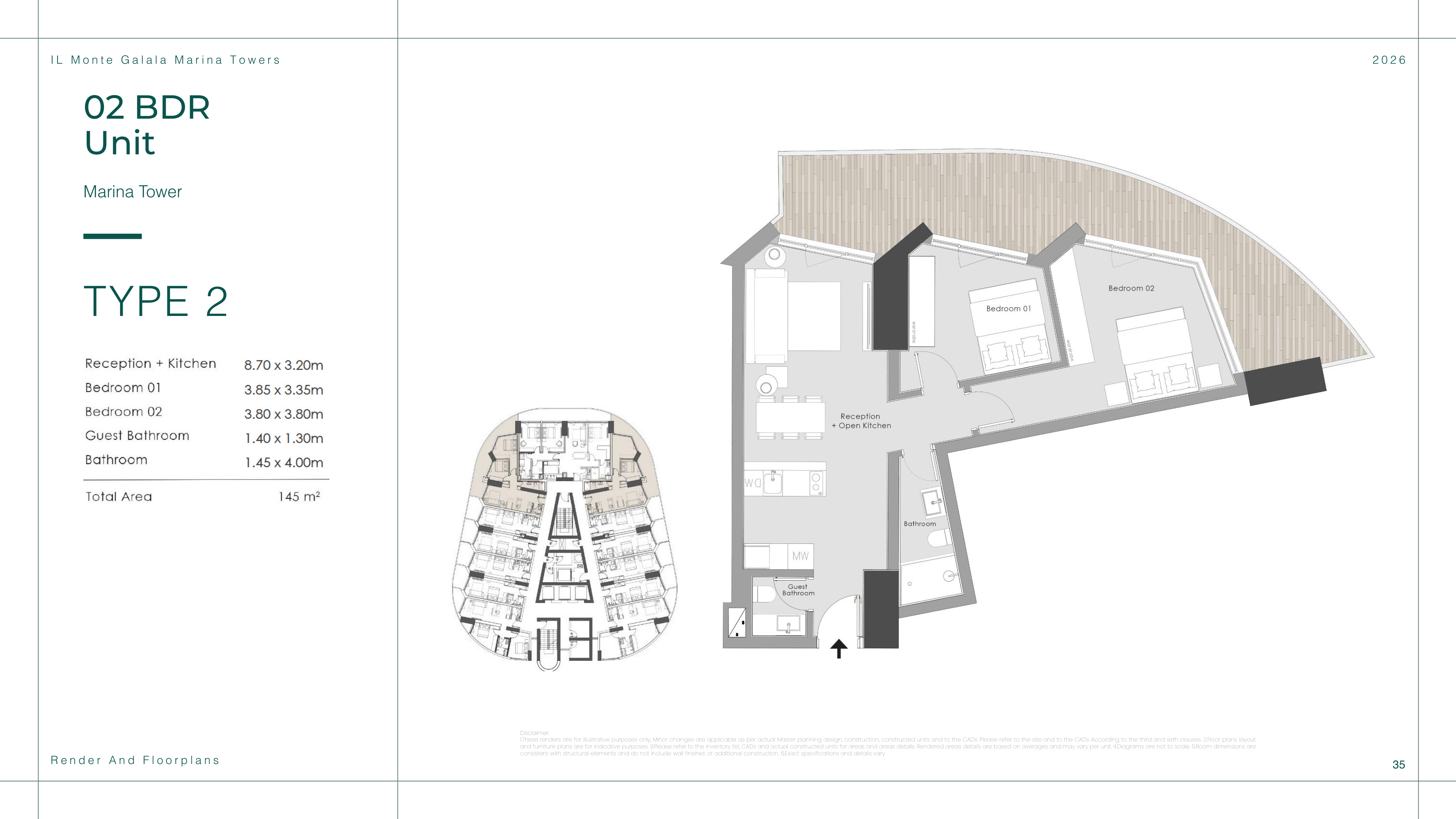Floor plan for apartment at Il Monte Galala