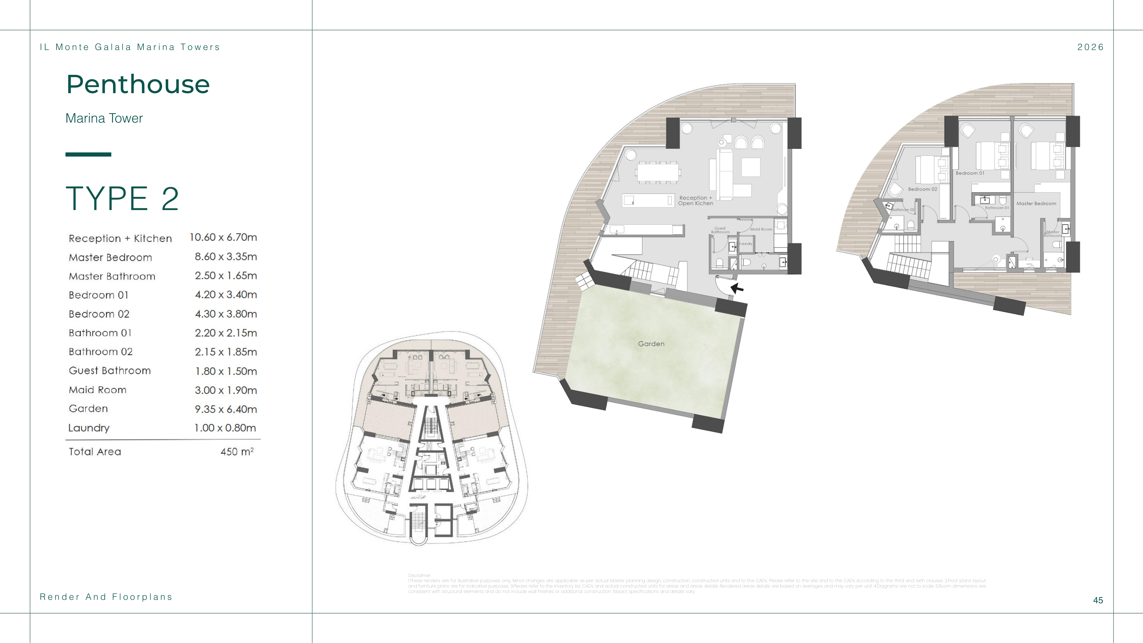 Floor plan for penthouse at Il Monte Galala