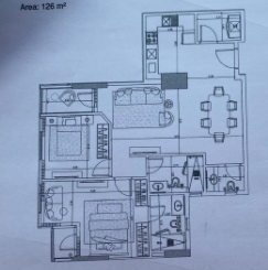 Floor plan for apartment at Marriott Residences Heliopolis