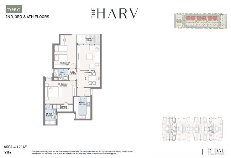 Floor plan for apartment at The Harv