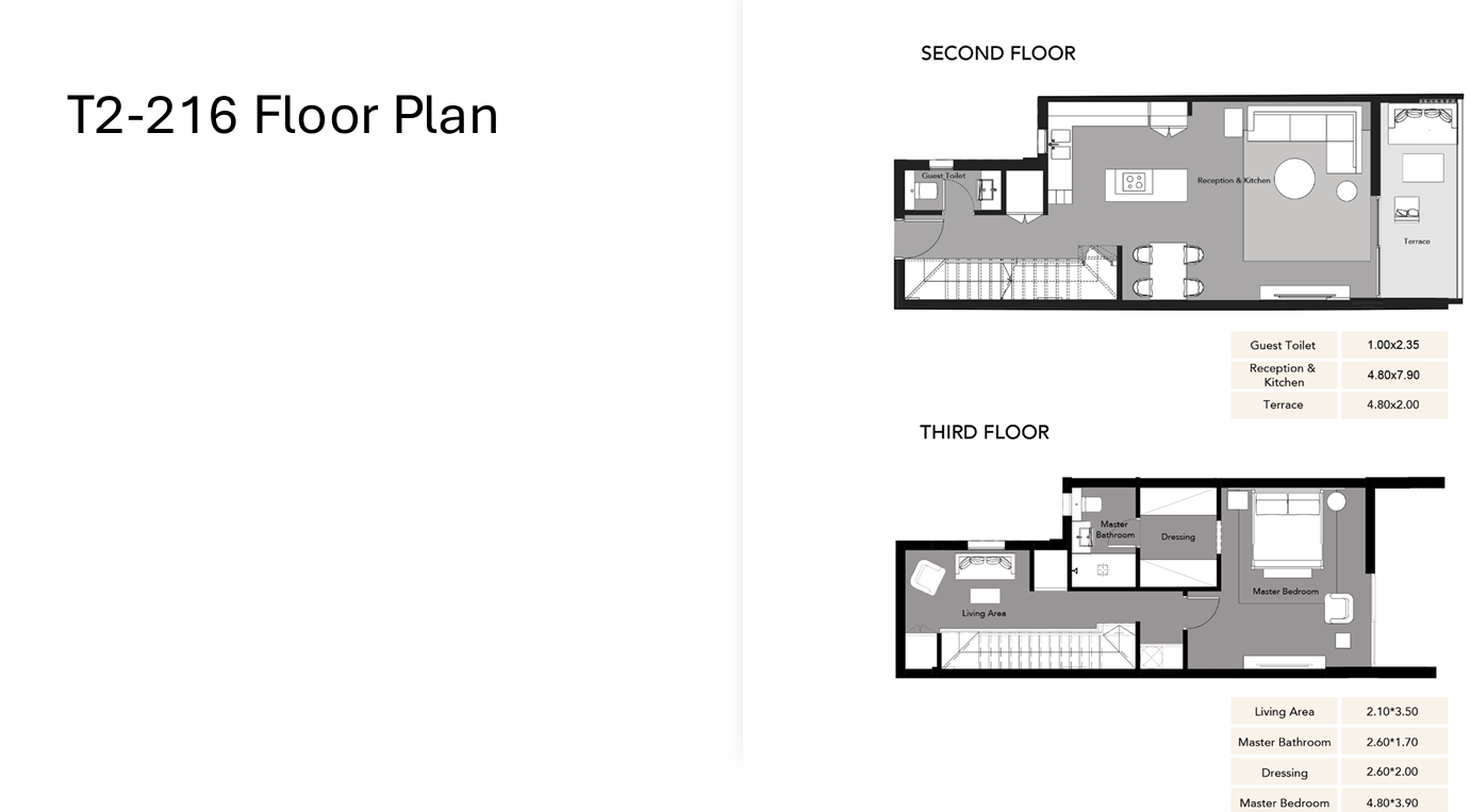 Floor plan for duplex at Pyramids Heights