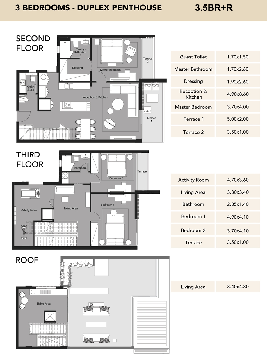 Floor plan for duplex at Pyramids Heights