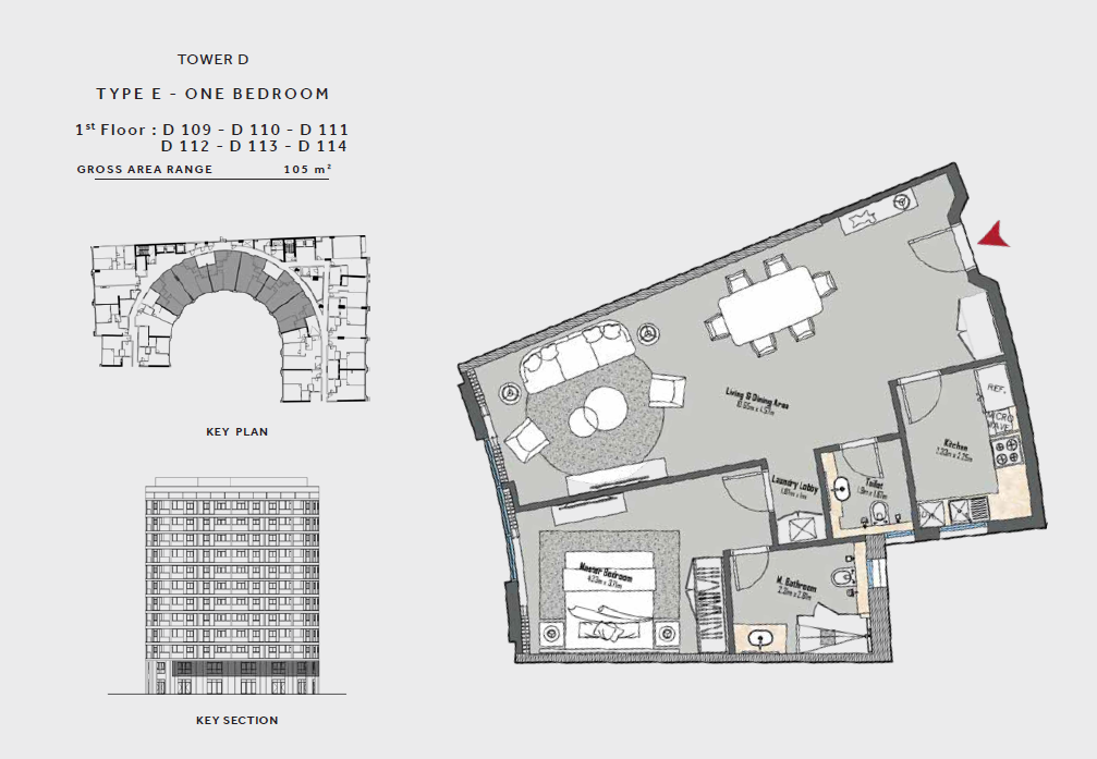 Floor plan for apartment at Marriott Residences Heliopolis