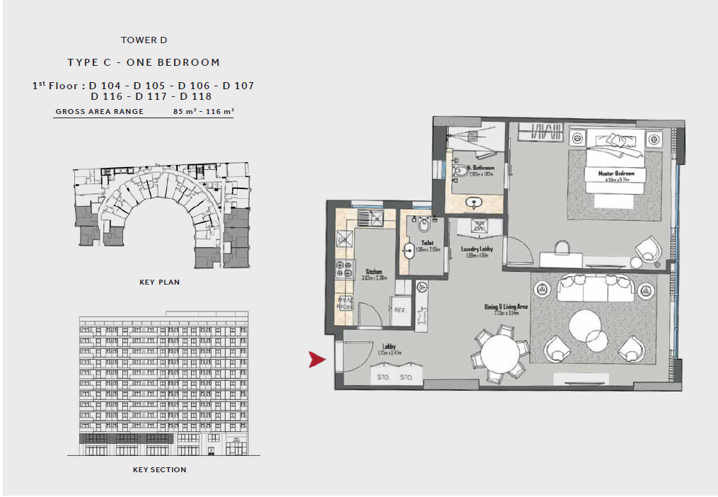 Floor plan for apartment at Marriott Residences Heliopolis
