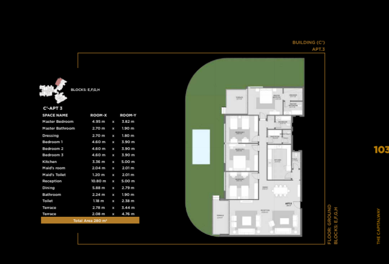 Floor plan for apartment at The Capitalway