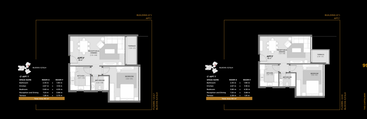 Floor plan for apartment at The Capitalway Phase2
