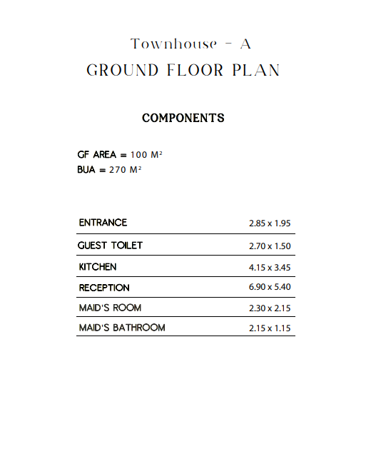 Floor plan for townhouse at Triangle