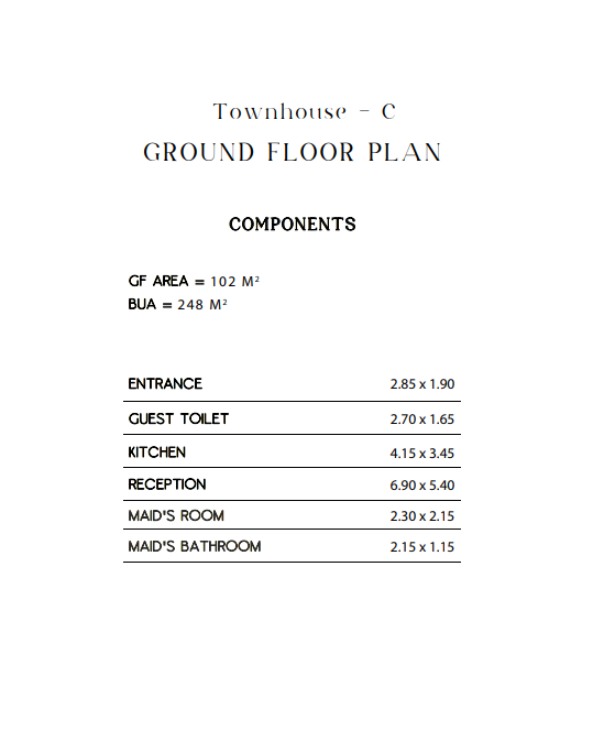 Floor plan for townhouse at Triangle