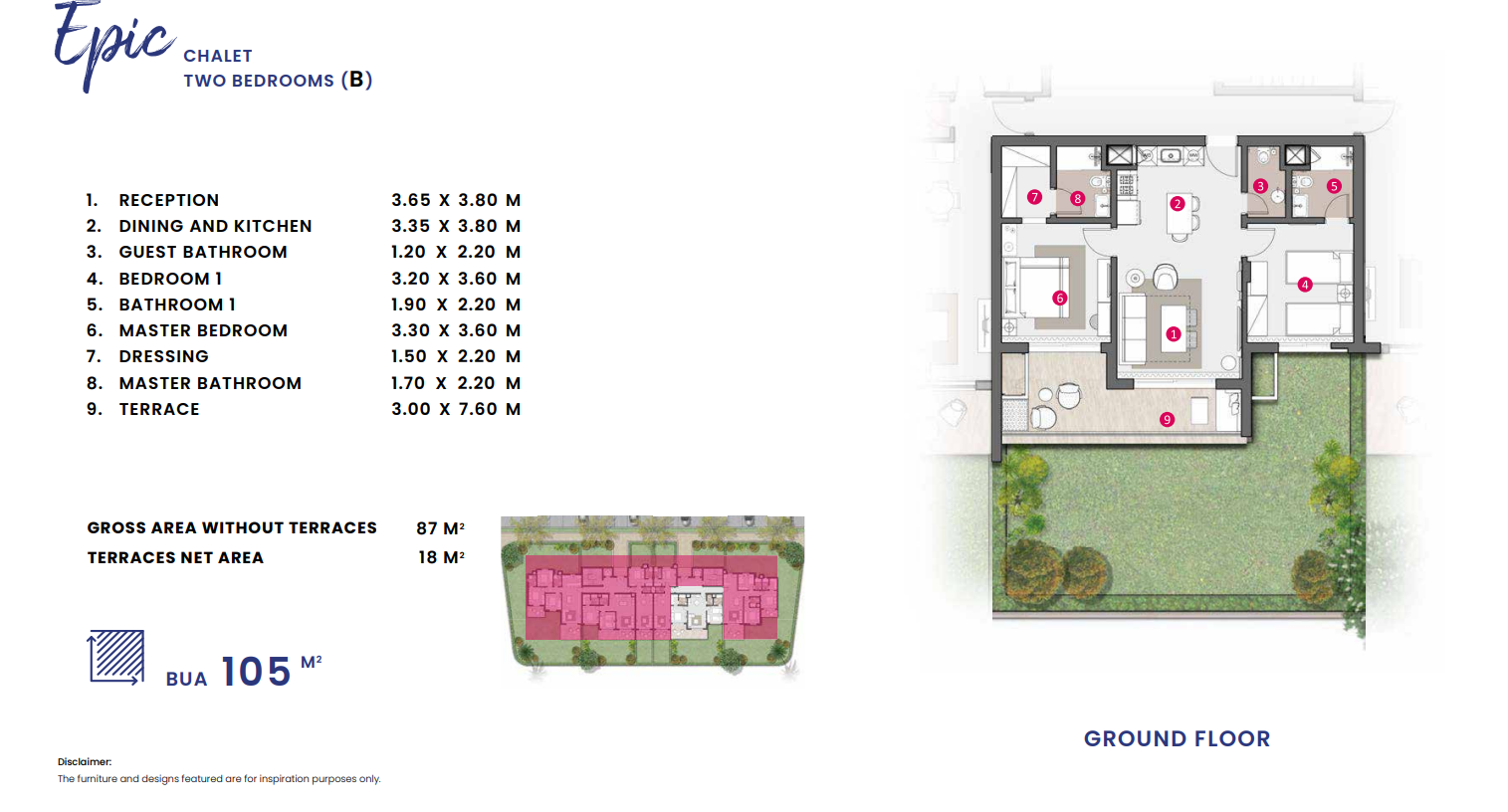 Floor plan for chalet at Epic - DOSE