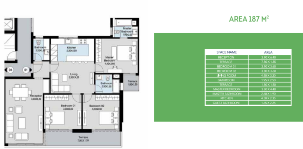 Floor plan for apartment at Scenario