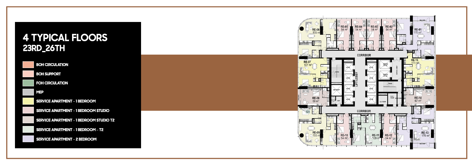 Floor plan for apartment at 6ixty Iconic Tower