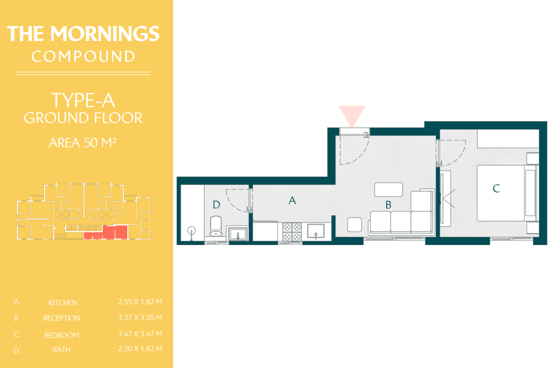 Floor plan for apartment at The Mornings