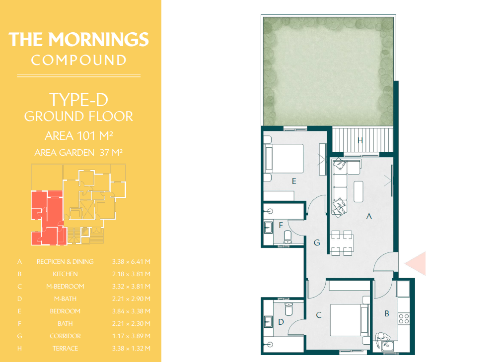 Floor plan for apartment at The Mornings
