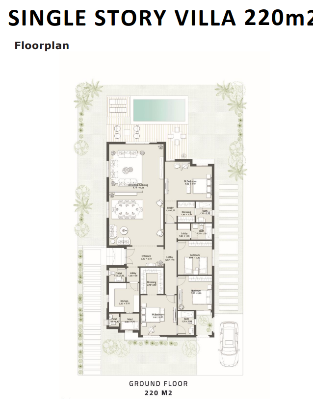 Floor plan for villa at At East