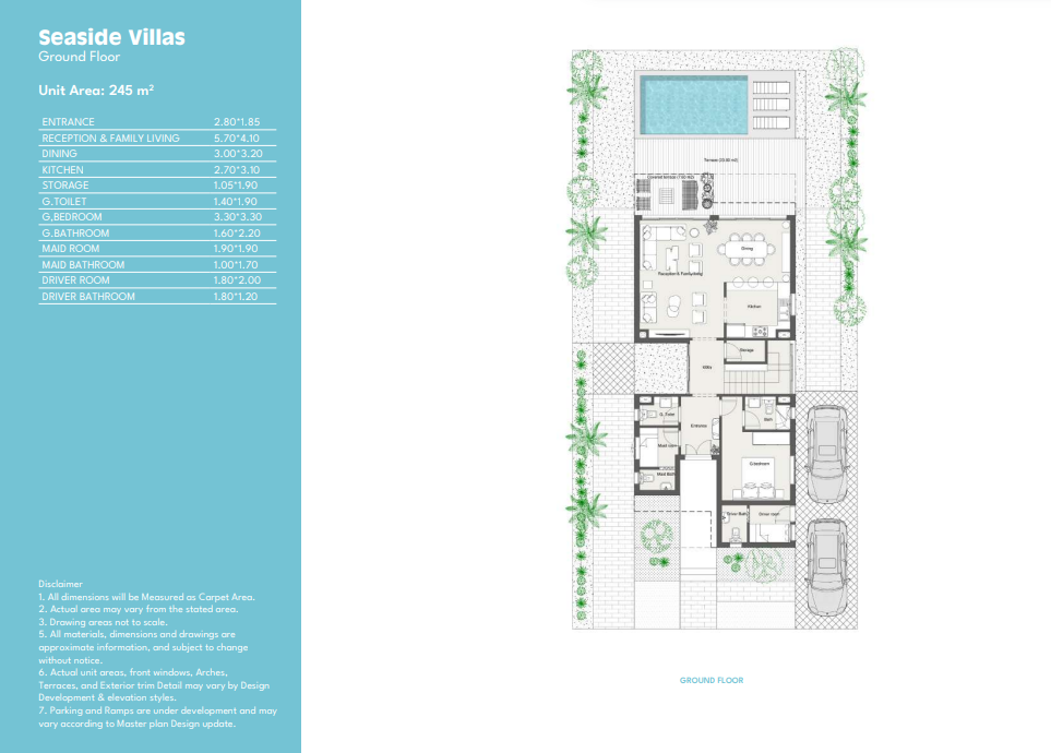 Floor plan for villa at Summer
