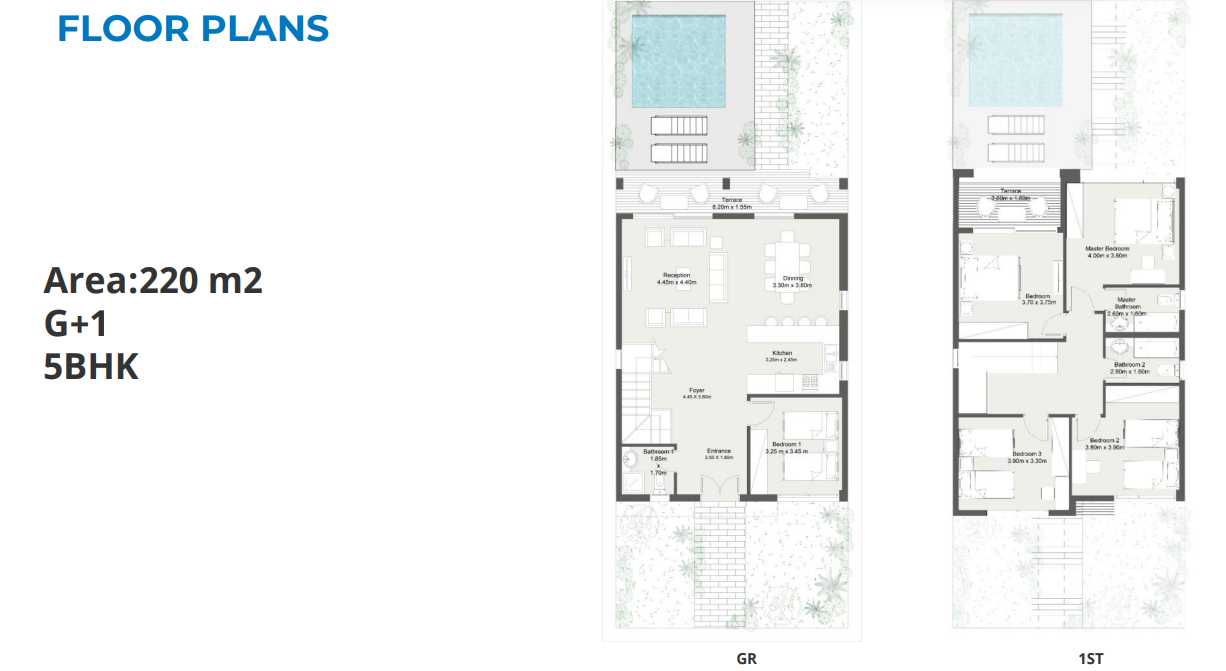 Floor plan for villa at Youd