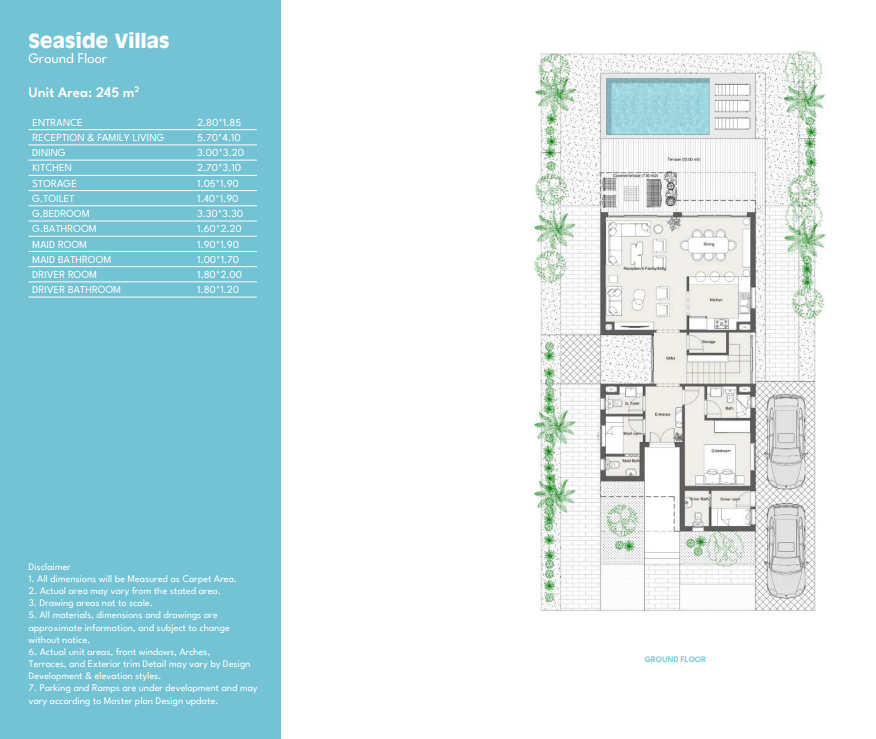 Floor plan for villa at Summer