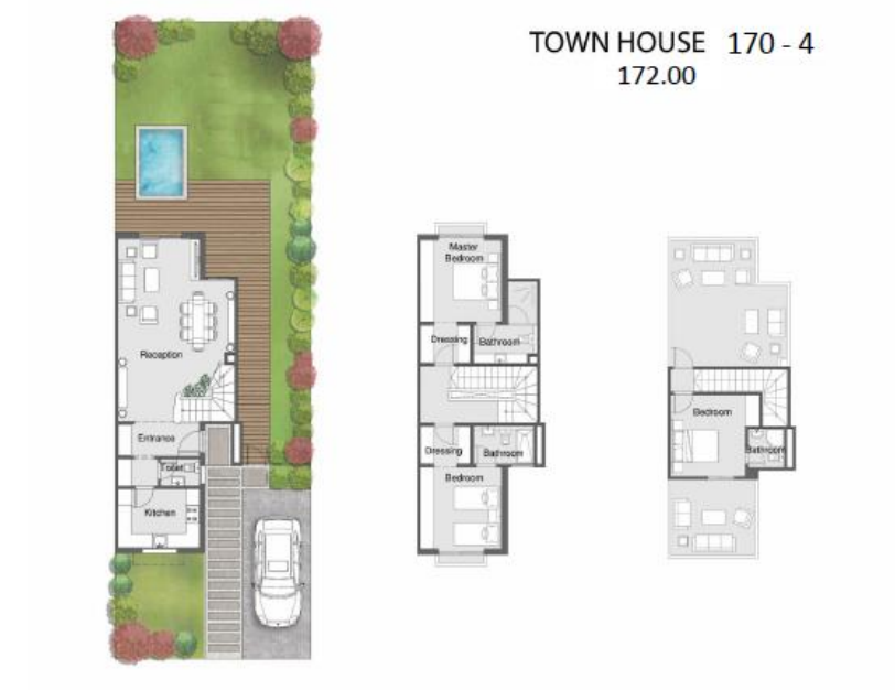 Floor plan for townhouse at The City of Odyssia