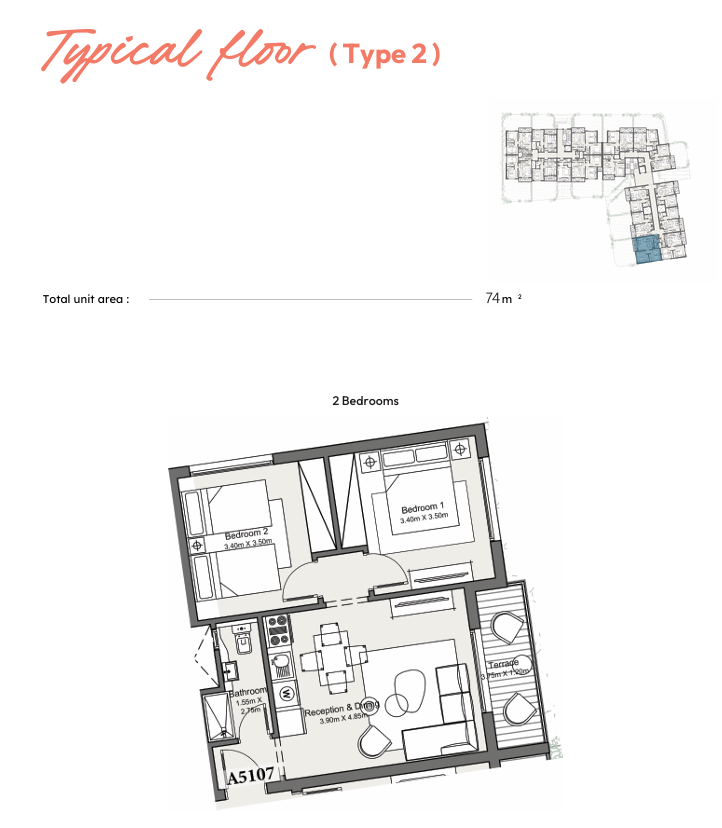 Floor plan for chalet at Youd El Bahr