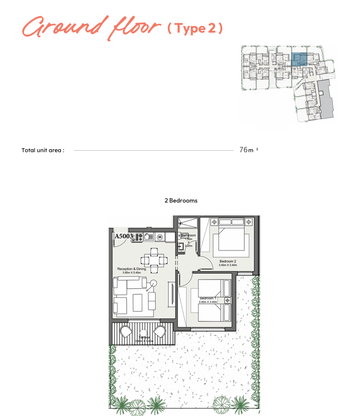 Floor plan for apartment at Youd El Bahr
