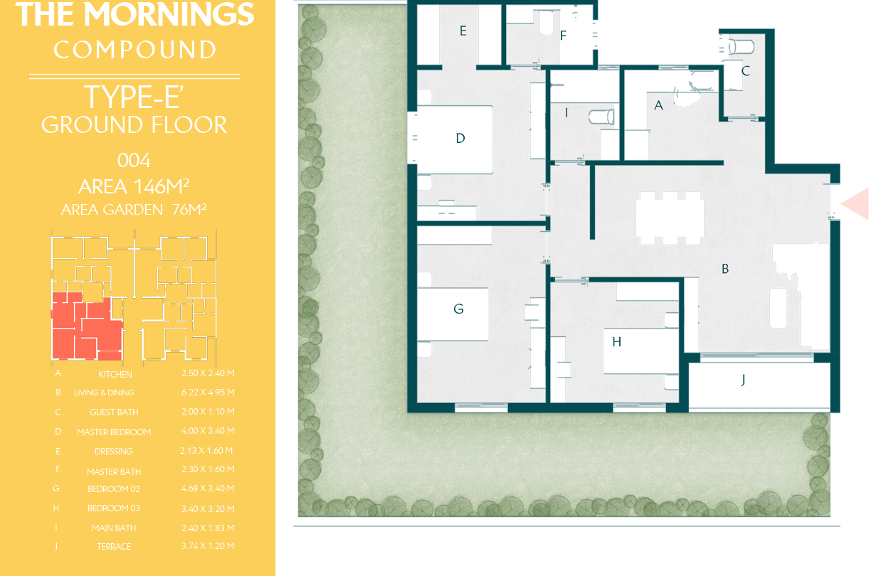 Floor plan for apartment at The Mornings