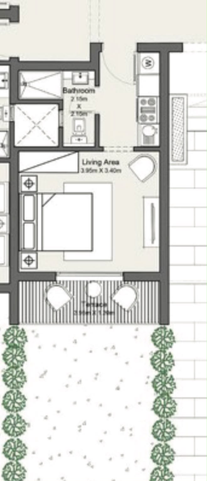 Floor plan for studio at Youd