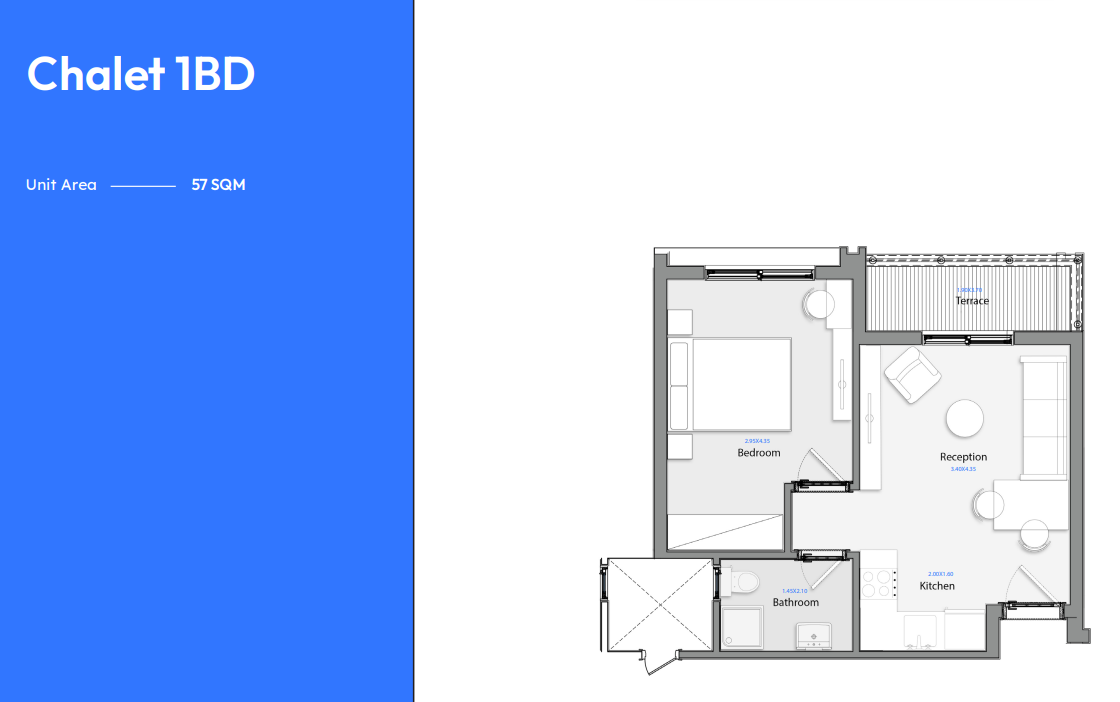 Floor plan for chalet at Youd