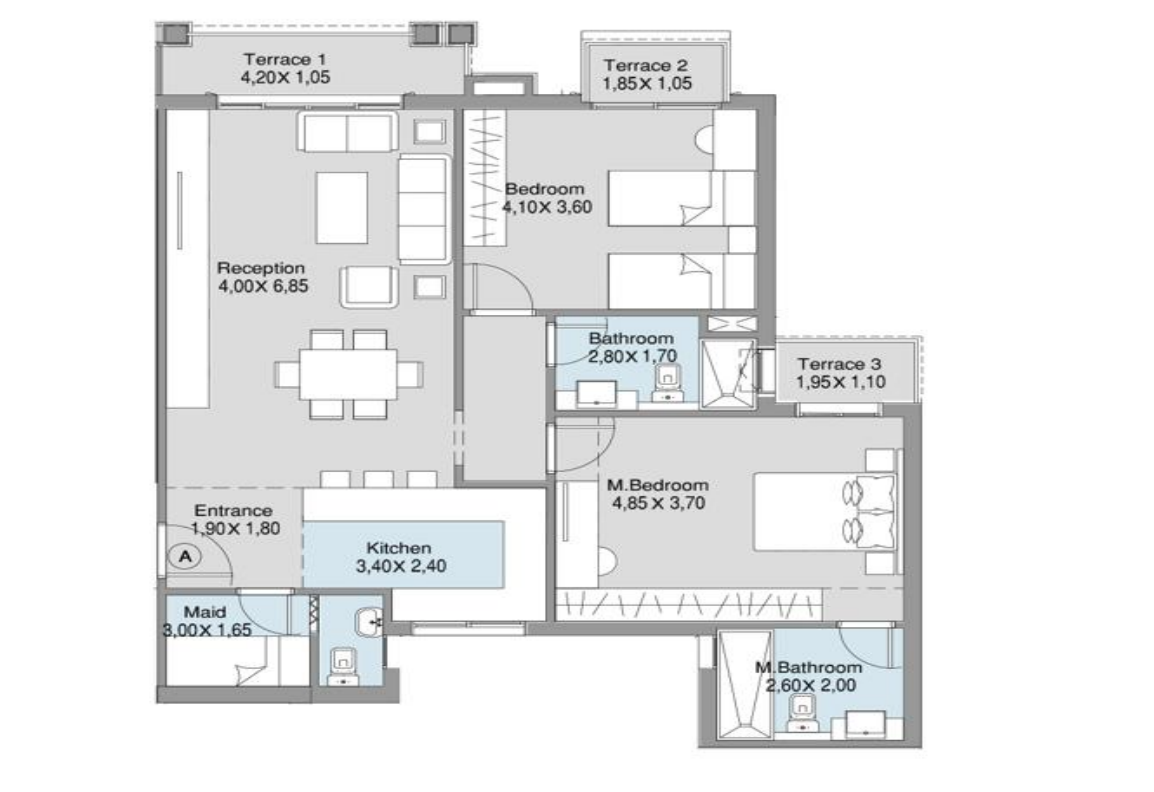 Floor plan for apartment at Regent's Square