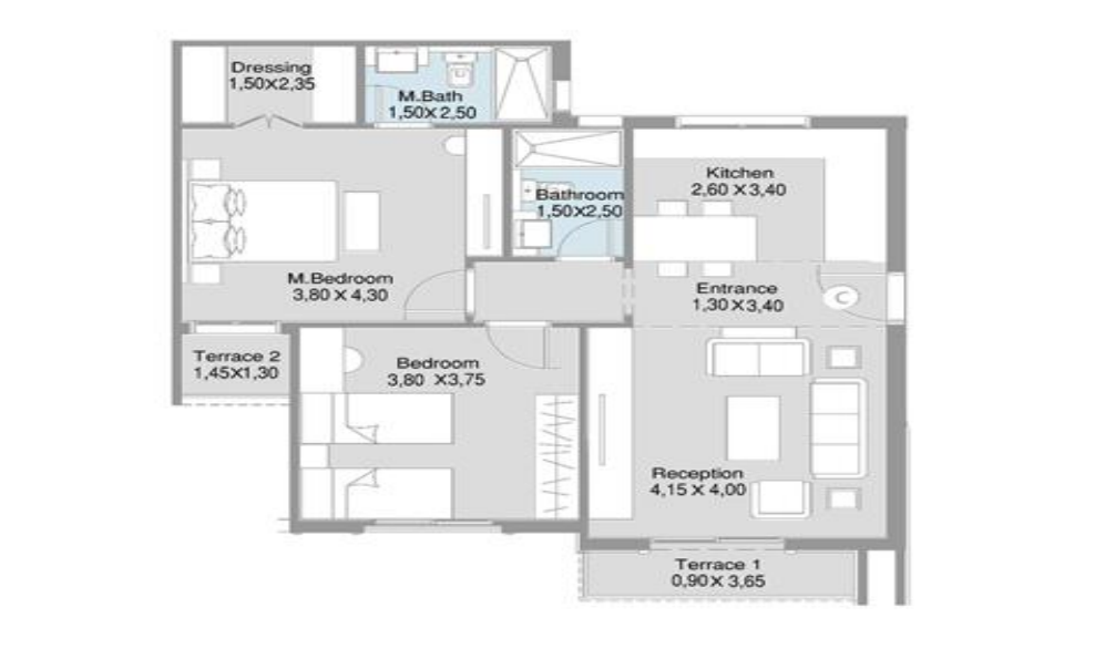 Floor plan for apartment at Regent's Square