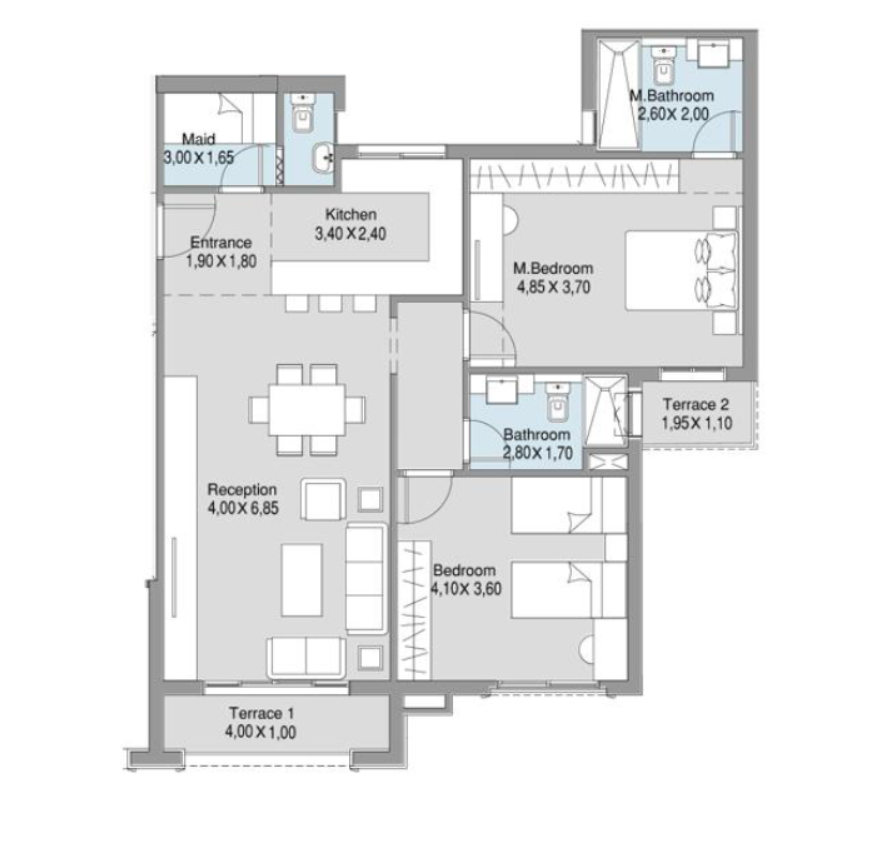 Floor plan for apartment at Regent's Square