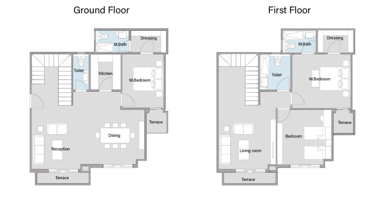 Floor plan for duplex at Regent's Square