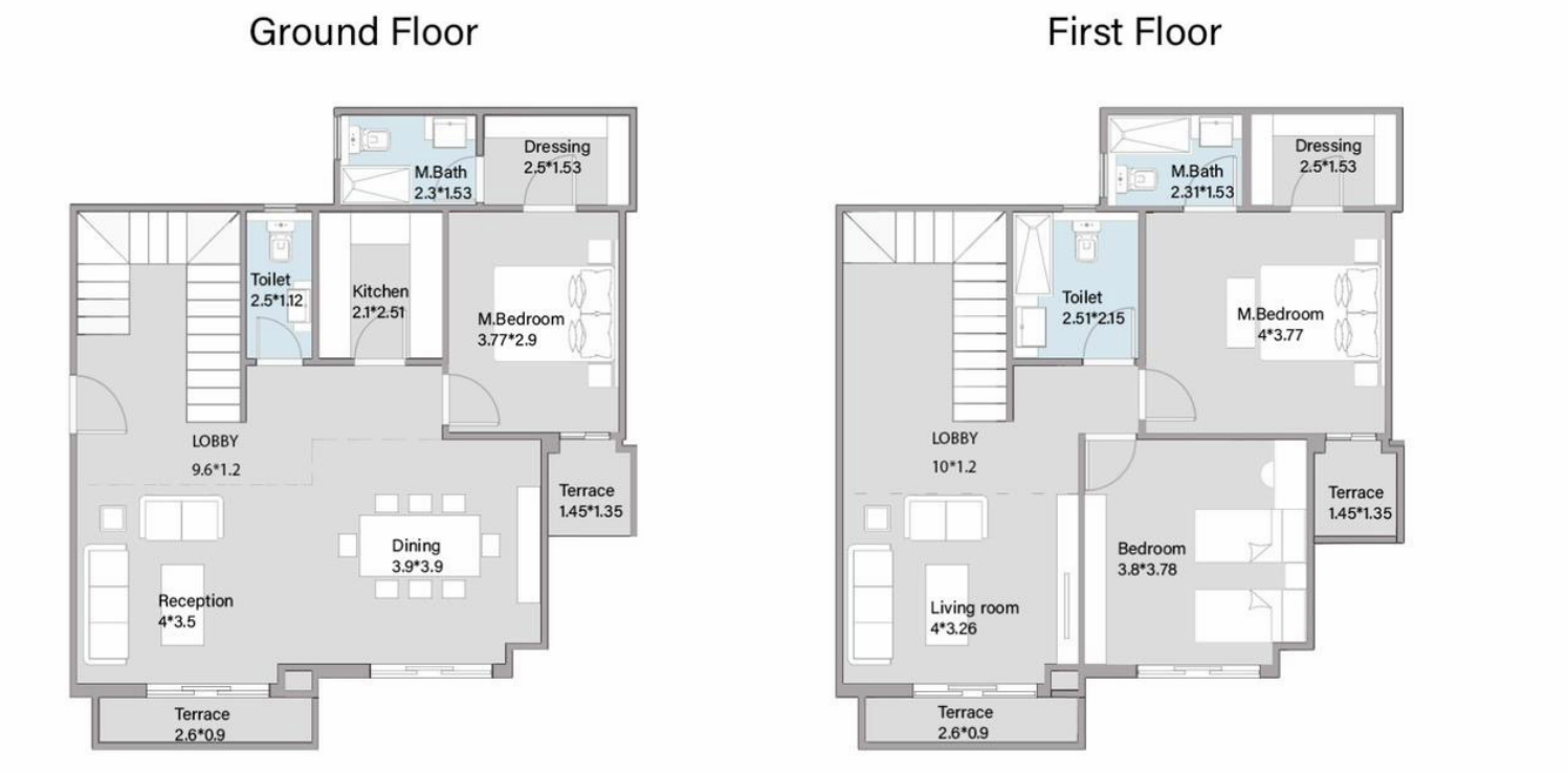 Floor plan for duplex at Regent's Square